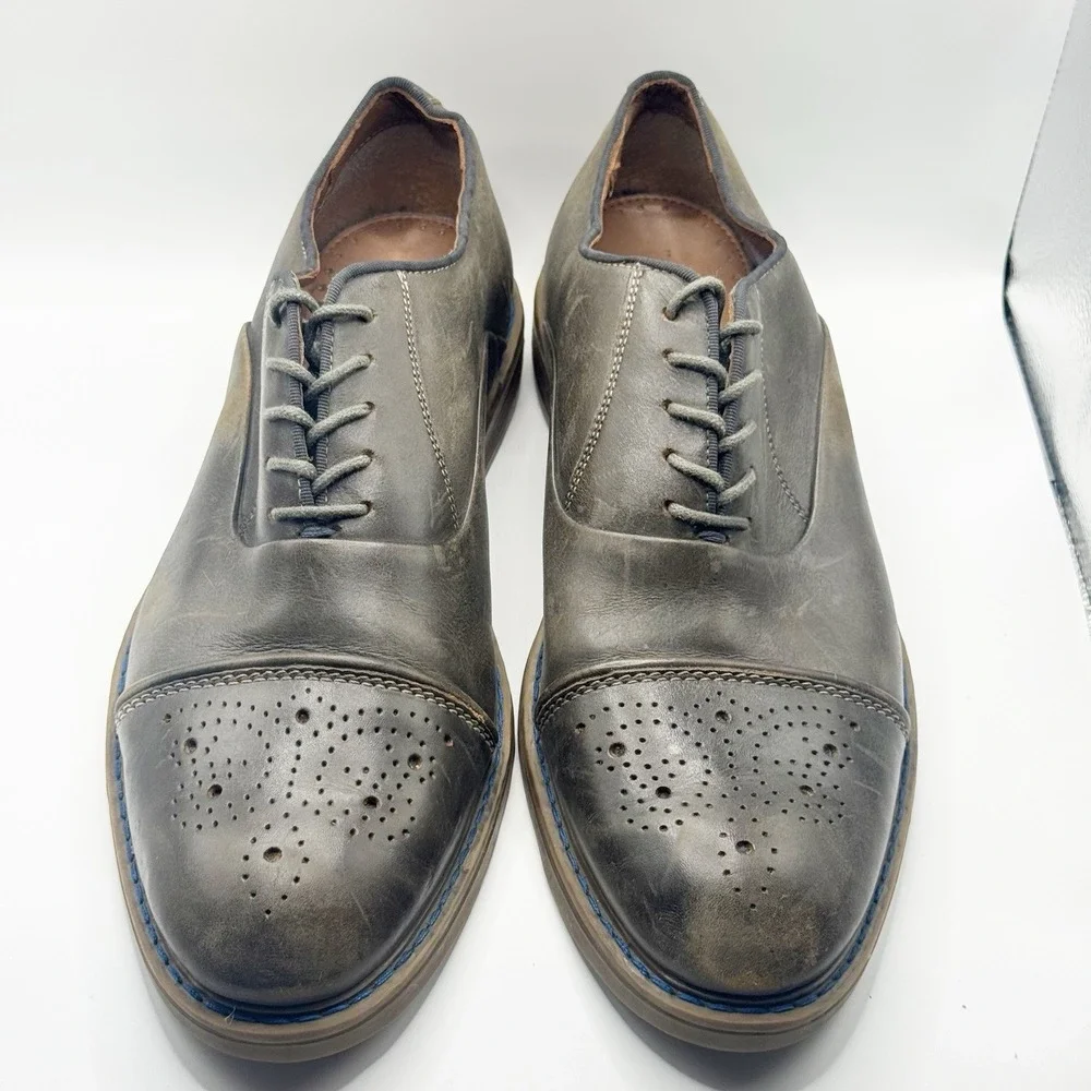 Stafford Leather Dress Shoe Mens 10M Leather Brownish Gray